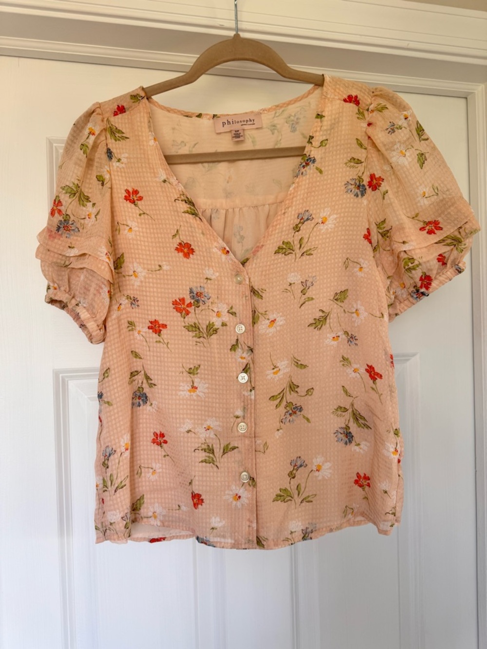Peachy floral blouse